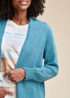 Mid-Length Iridescent Knit Cardigan