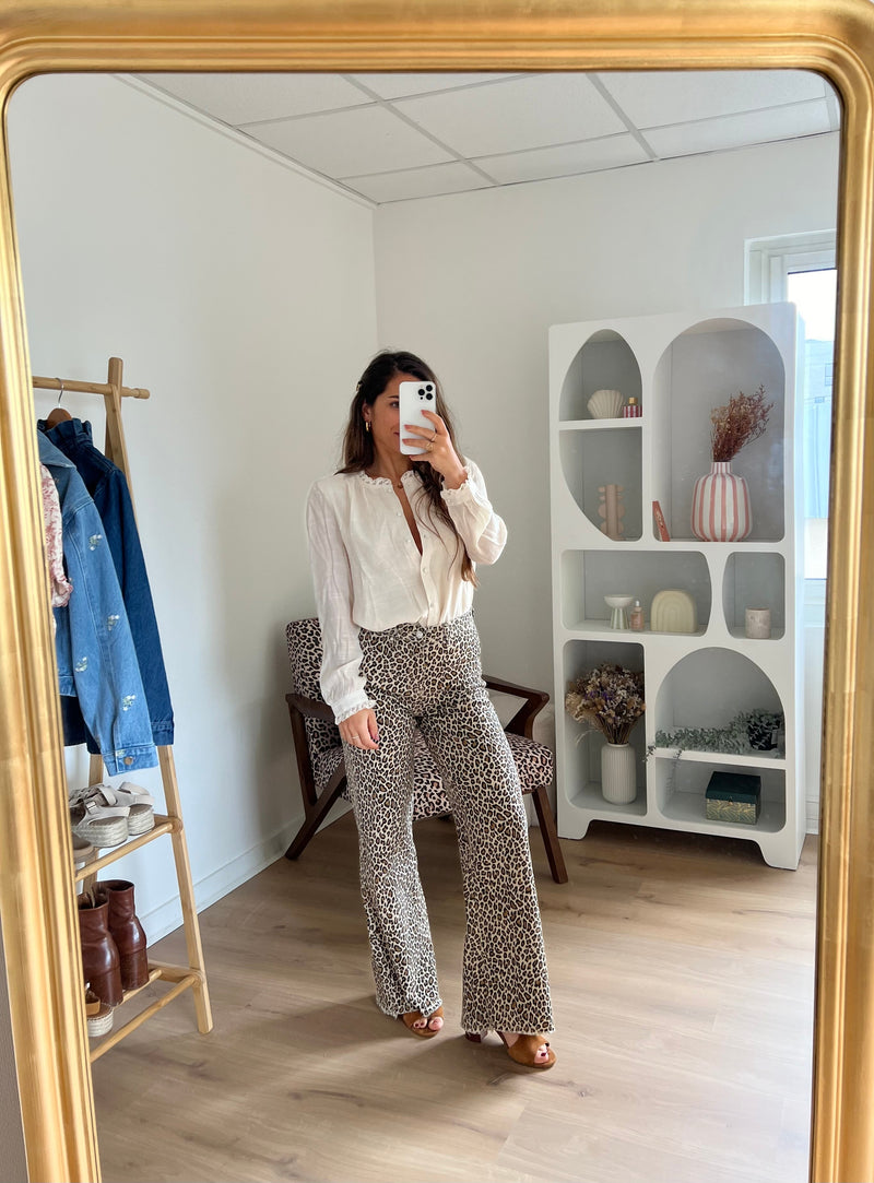 Jean Flare Leopard Alix