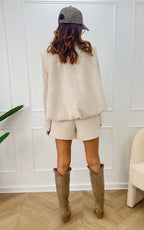 Ruben Sleeveless Jacket - Ecru