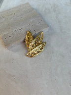 Broche Valérie Viloin Labbé Vintage - Feuille Dorée Ajourée