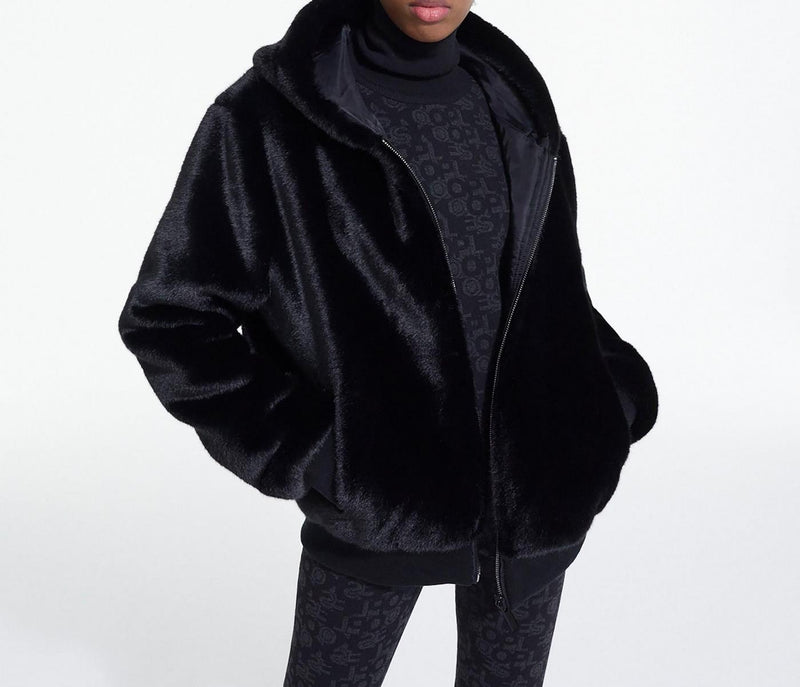 Veste Reversible Fausse Fourrure Et Nylon - Femme