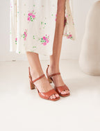 Amalia Heeled Sandals - Cognac - Women