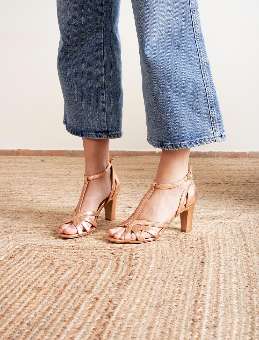 Carmen Heeled Sandals - Peach - Women's