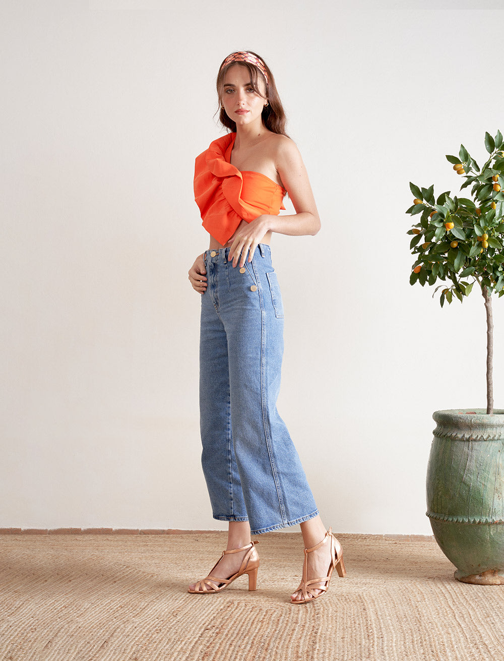 Carmen Heeled Sandals - Peach - Women's
