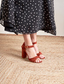 Sandalias tacón Pia - Cereza quemada - Mujer