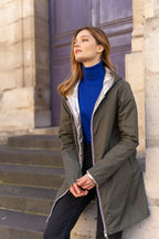 Regenjas Mandy Lang - Khaki/Goud