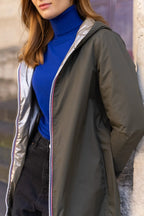 Regenjas Mandy Lang - Khaki/Goud