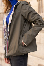Imperméable Elena Courte - Kaki/Dorée