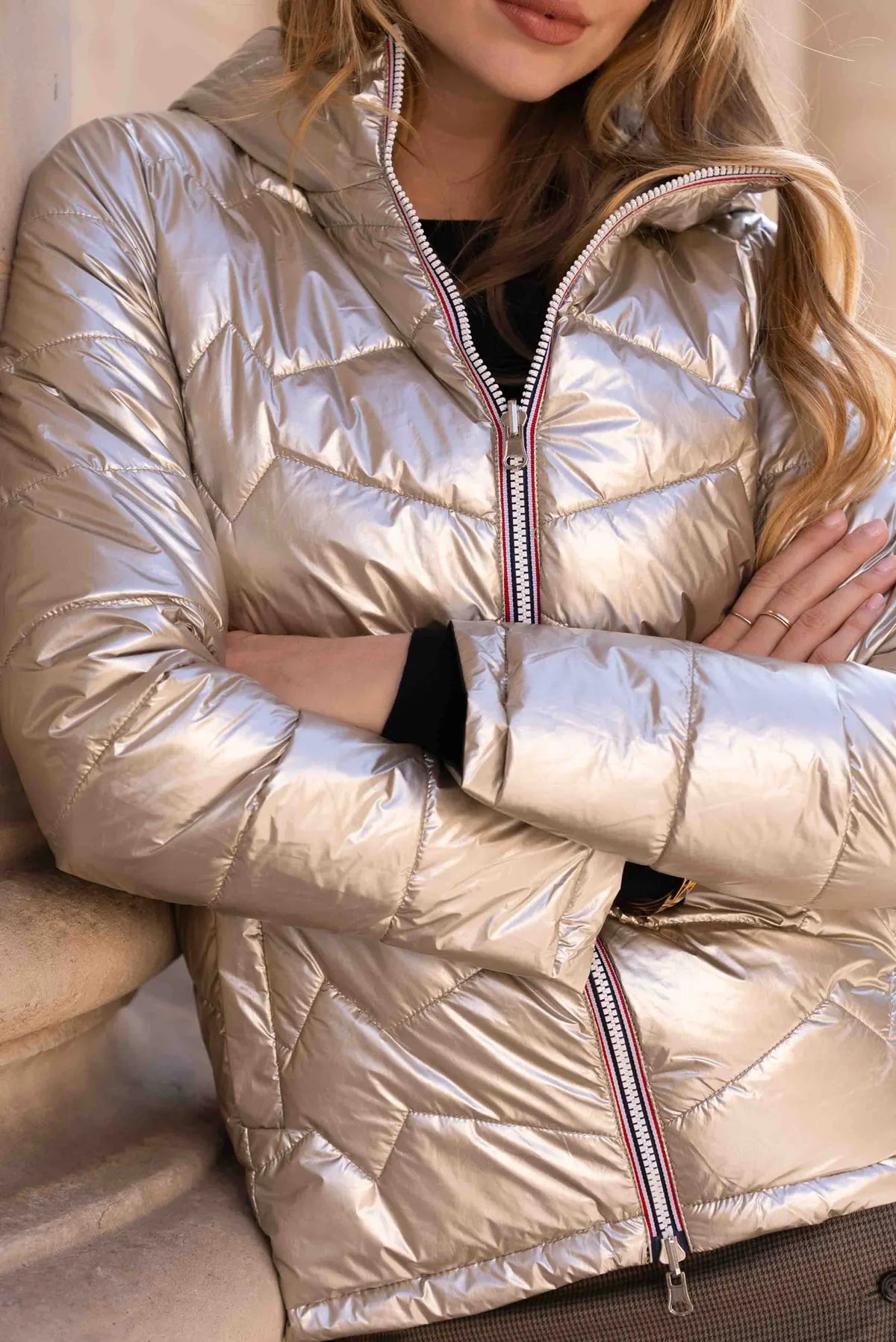 Steppjacke Amélia - Schwarz/Gold