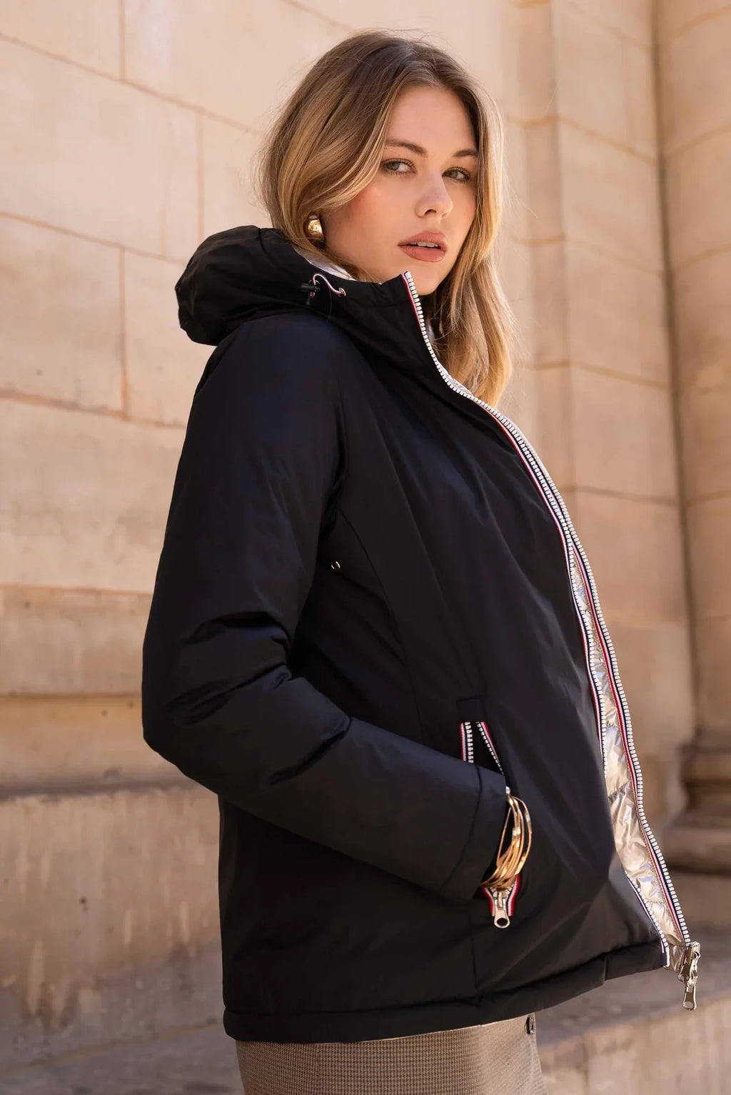 Steppjacke Amélia - Schwarz/Gold