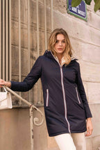 Amélia Long Down Jacket - Navy/Gold