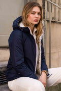 Kurze Daunenjacke Amélia – Marineblau/Gold