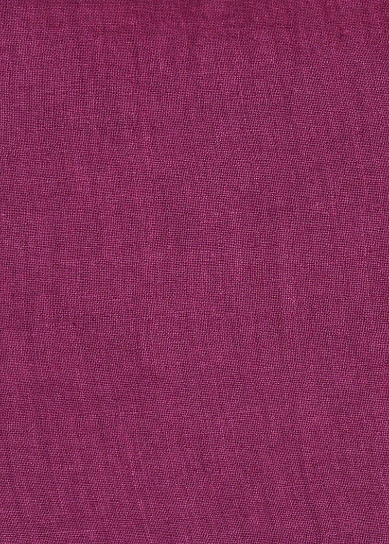 Vestido largo cruzado de lino morado
