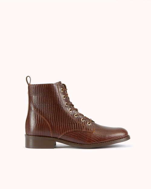 Bottines En Cuir Fibi - Marron