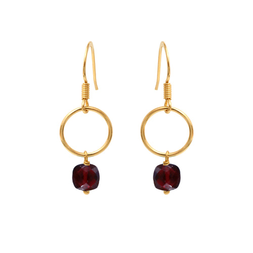 Boucles D'Oreilles Fidji Grenat