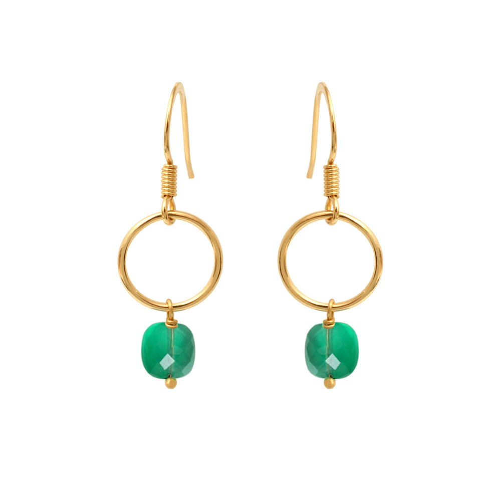 Pendientes de Cuarzo Verde Fiji