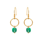 Pendientes de Cuarzo Verde Fiji