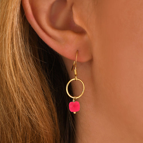 Boucles D'Oreilles Fidji Onyx Rose