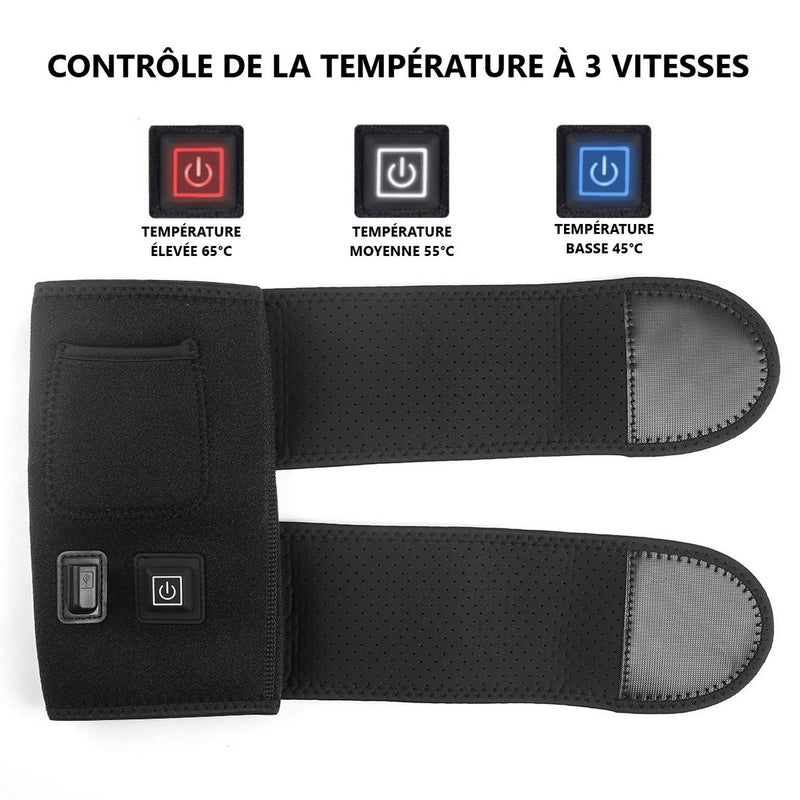 Genouillère Thermothérapeutique Chauffante - Noir