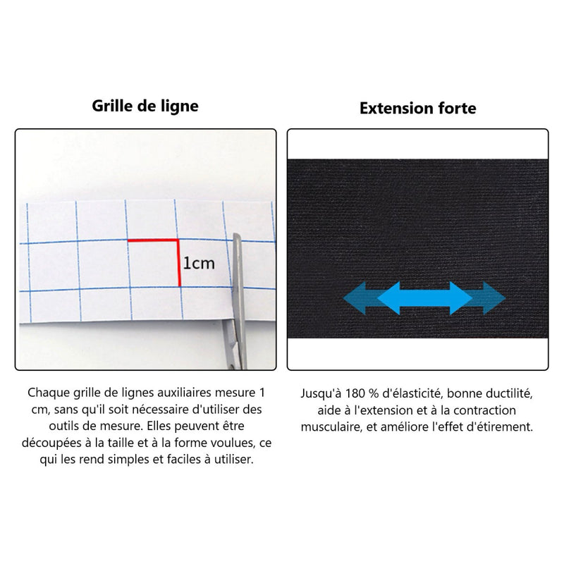 Bande De Maintien Kinesiologie - Noir - Mixte