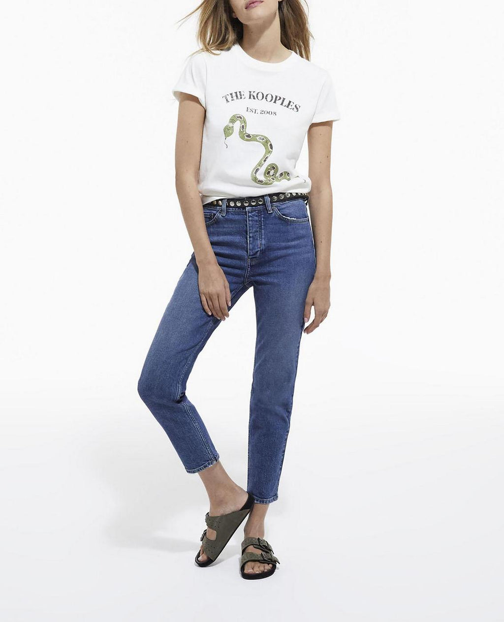 The Kooples - Jean Slim Azul Desgastado - Mujer