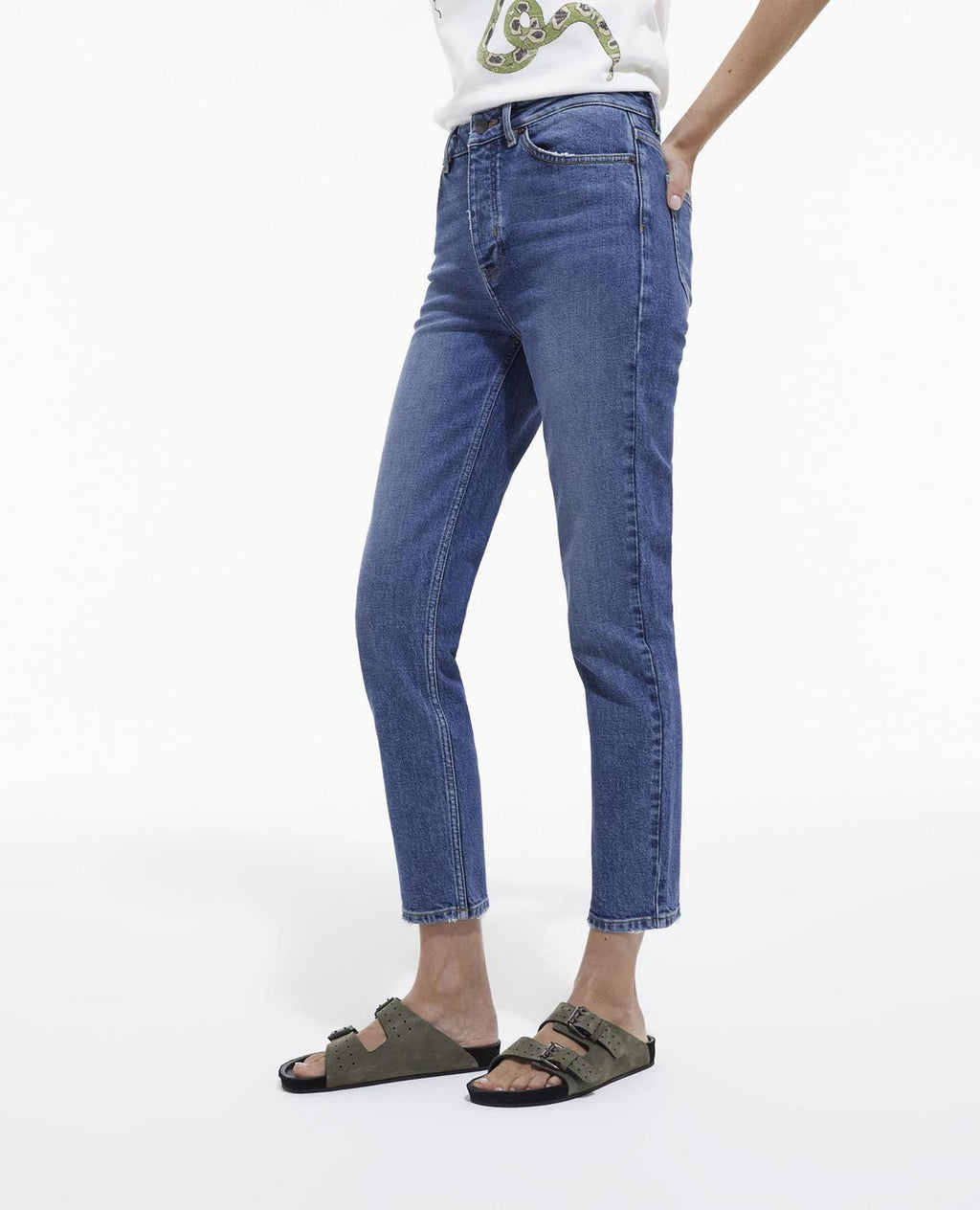 The Kooples - Jean Slim Azul Desgastado - Mujer
