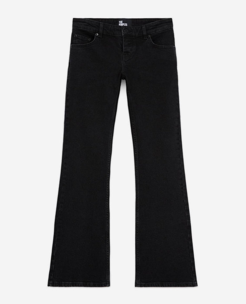 The Kooples - Jean Bootcut Noir Delave - Femme