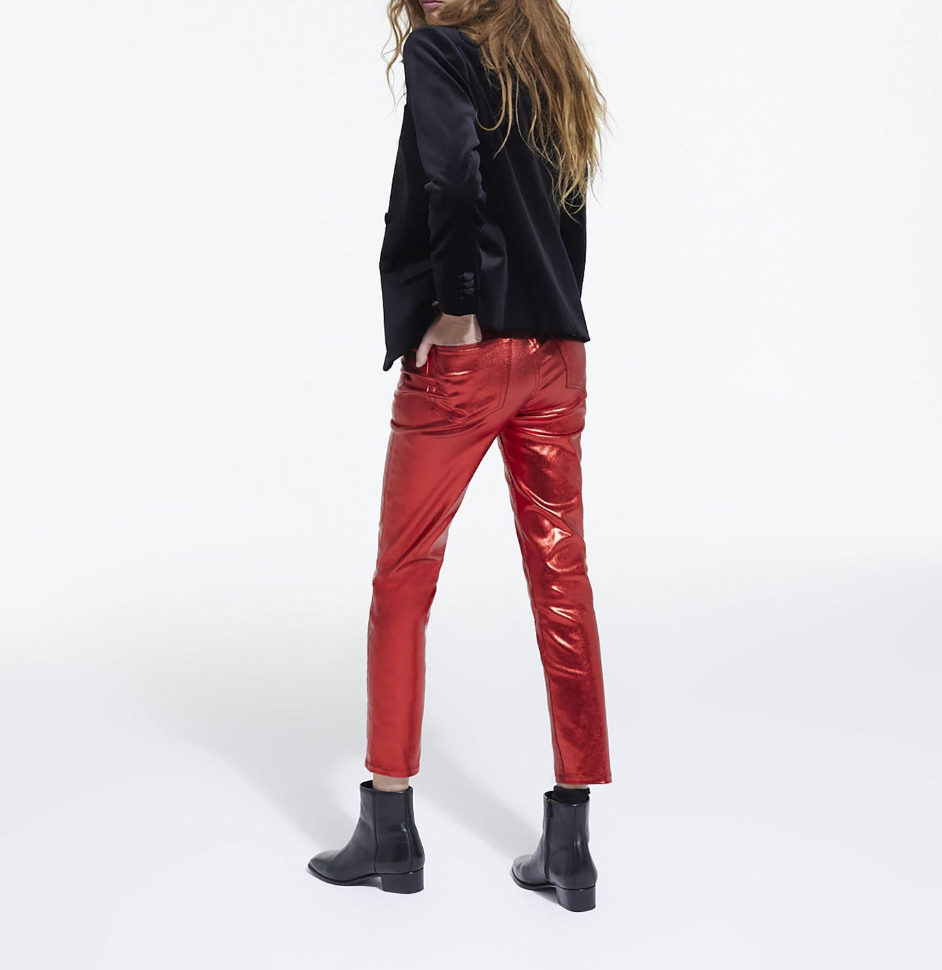 The Kooples - Vaquero Slim Revestido Rojo - Mujer
