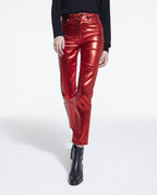 The Kooples - Vaquero Slim Revestido Rojo - Mujer