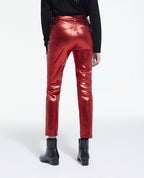 The Kooples - Vaquero Slim Revestido Rojo - Mujer