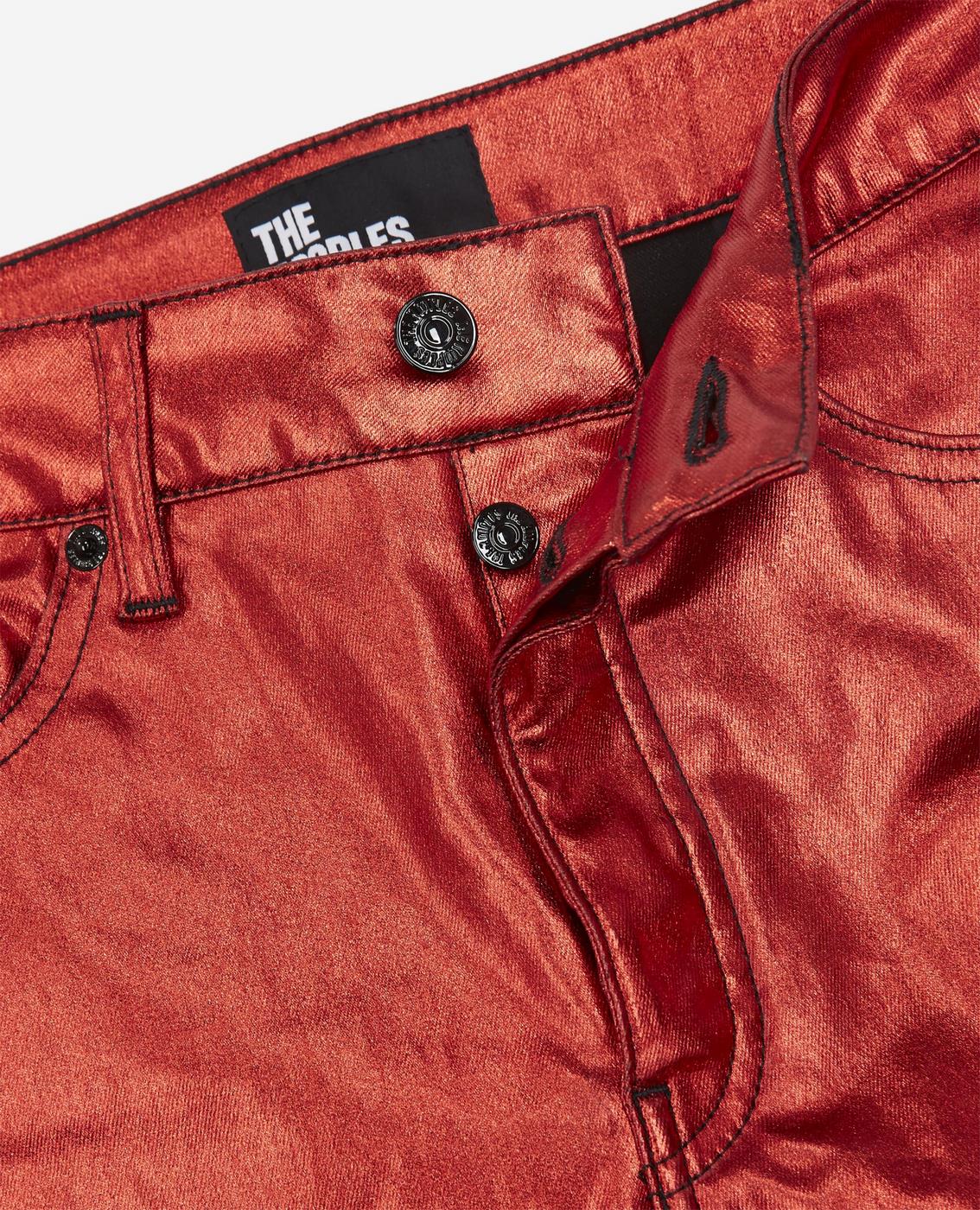 The Kooples - Vaquero Slim Revestido Rojo - Mujer