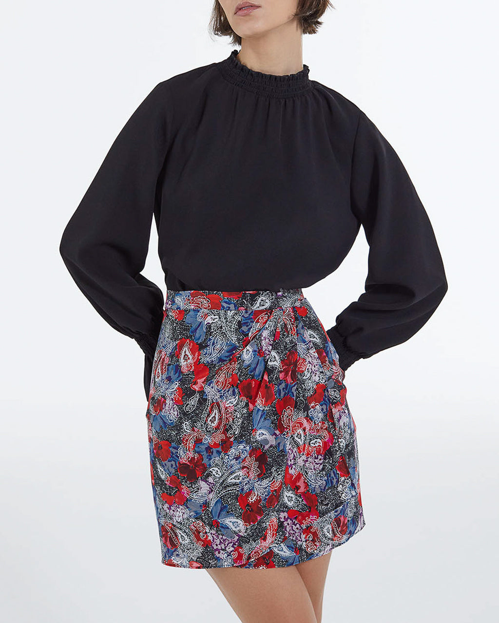 The Kooples - Falda Corta De Seda Con Estampado Floral - Mujer