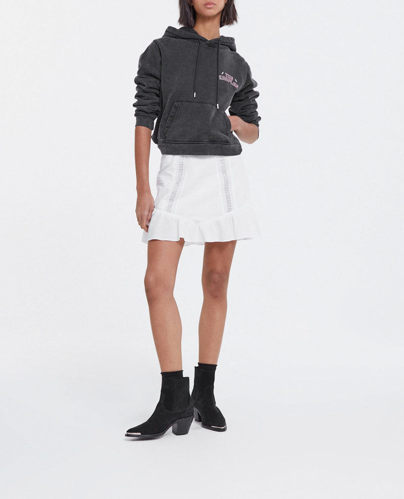 Jupe Courte Écrue Coton Broderie Anglaise - Femme