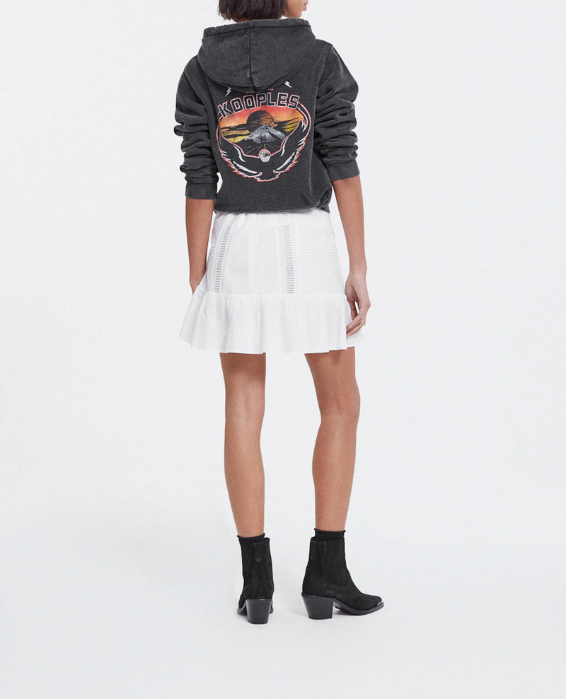 Jupe Courte Écrue Coton Broderie Anglaise - Femme