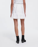 Jupe Courte Écrue Coton Broderie Anglaise - Femme