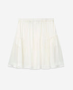 The Kooples - Jupe Soie Écrue Courte Détail Gallon - Femme