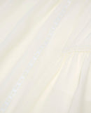 Short Ecru Silk Skirt with Gallon Detail - Women