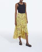 The Kooples - Jupe Longue Portefeuille À Fleurs Jaunes - Femme