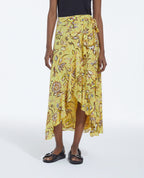 The Kooples - Jupe Longue Portefeuille À Fleurs Jaunes - Femme