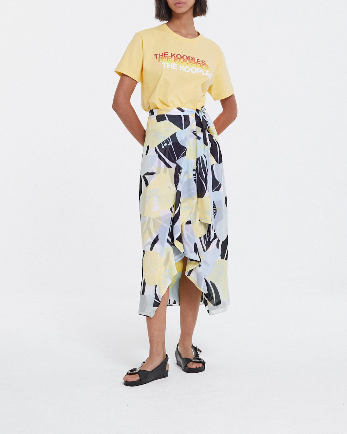 The Kooples - Falda Vestida Verde Larga Con Estampado Floral - Mujer