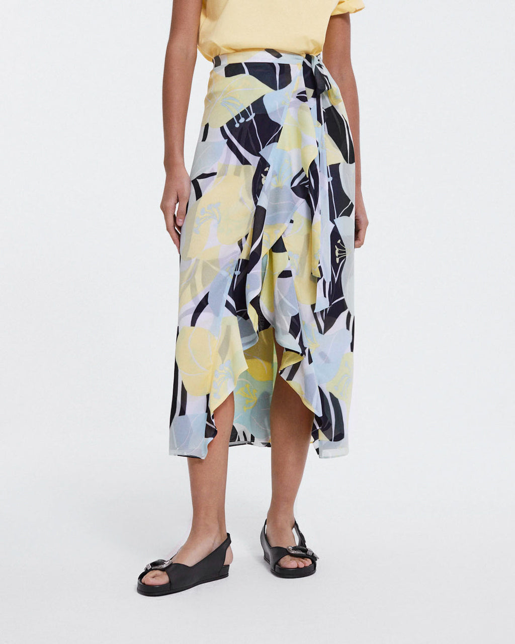 The Kooples - Falda Vestida Verde Larga Con Estampado Floral - Mujer