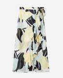 Jupe Habillée Verte Longue À Motif Fleuri - Femme