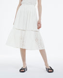 Jupe Blanche Dentelle Longue Ajourée - Femme