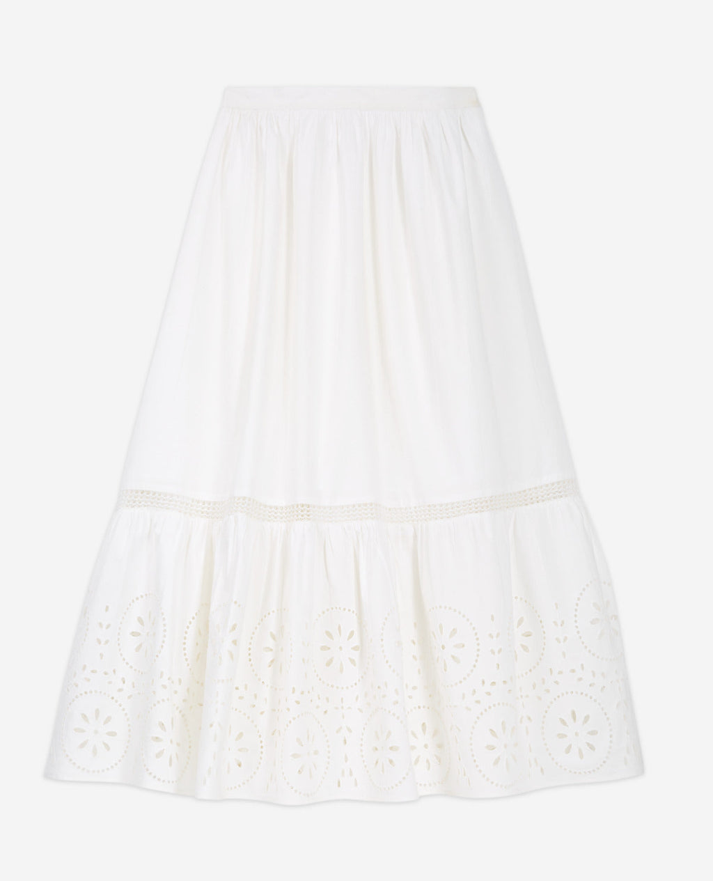 The Kooples - Jupe Blanche Dentelle Longue Ajourée - Femme