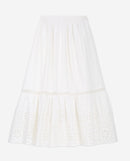Jupe Blanche Dentelle Longue Ajourée - Femme