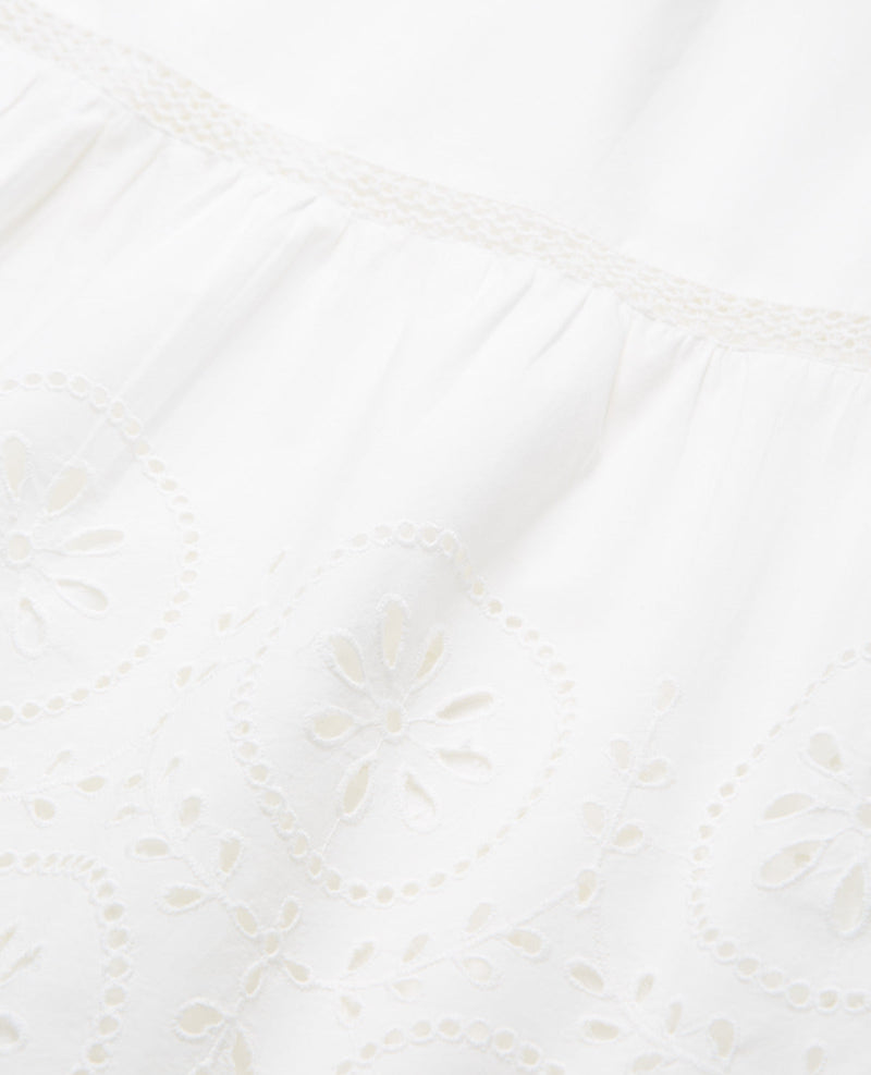 Jupe Blanche Dentelle Longue Ajourée - Femme