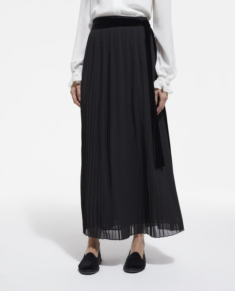 Falda plisada - Negro - Mujer