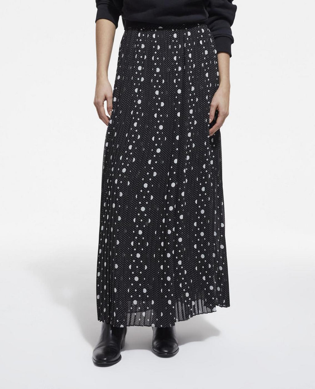 The Kooples - Pleated Skirt - Black - Women