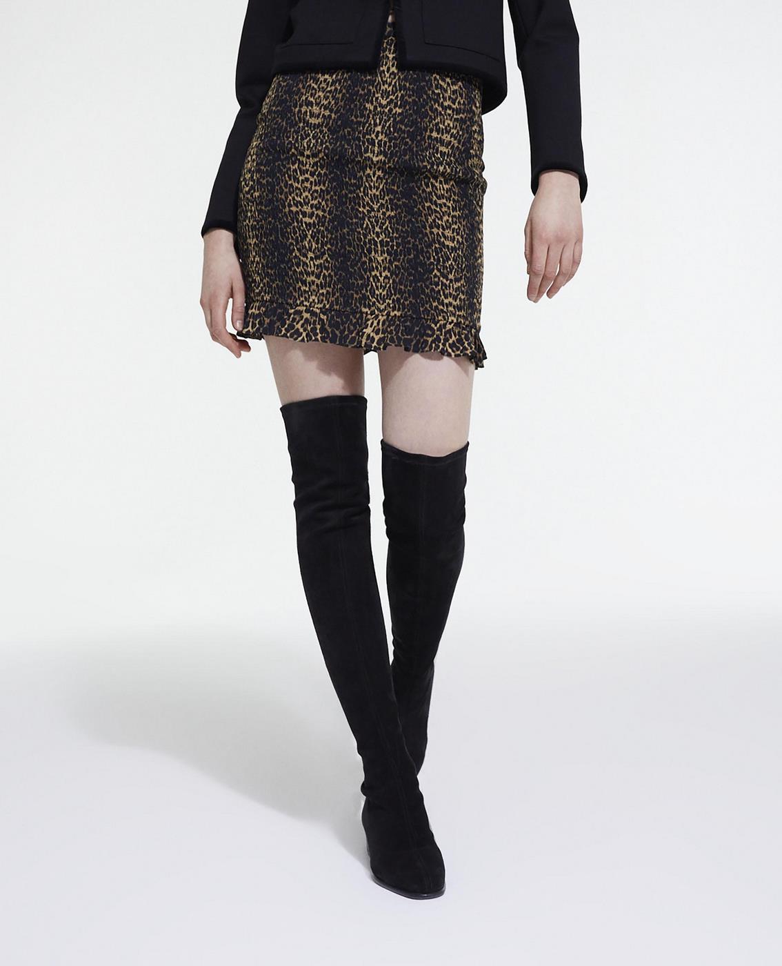 The Kooples - Jupe Droite - Noir Et Marron - Femme