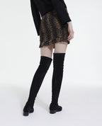 The Kooples - Jupe Droite - Noir Et Marron - Femme